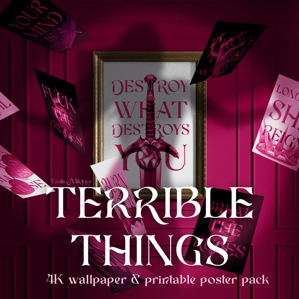 Terrible Things wallpaper & printable poster pack